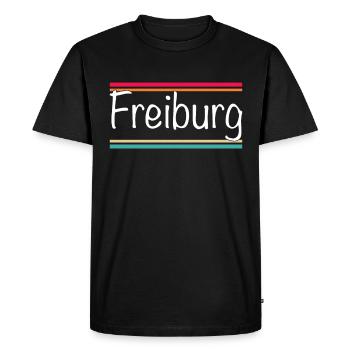 Fribourg - T-shirt Premium bio Homme - noir - Devant - Nico (187cm)