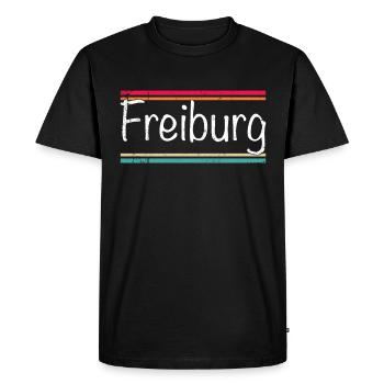 Fribourg - T-shirt Premium bio Homme - noir - Devant - Nico (187cm)