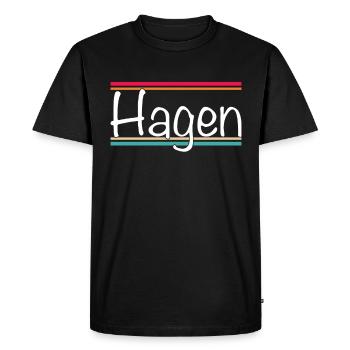 Hagen - T-shirt Premium bio Homme - noir - Devant - Nico (187cm)