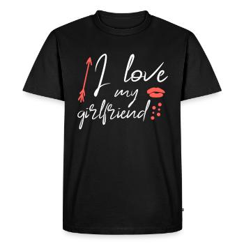 I love my girlfriend - Men's Premium Organic T-Shirt - black - Front - Nico (187cm)