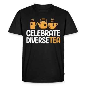 Tea Drinker Gift Cup Tea Lover - Men's Premium Organic T-Shirt - black - Front - Nico (187cm)
