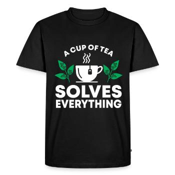 Tea Drinker Gift Cup Tea Lover - Men's Premium Organic T-Shirt - black - Front - Nico (187cm)