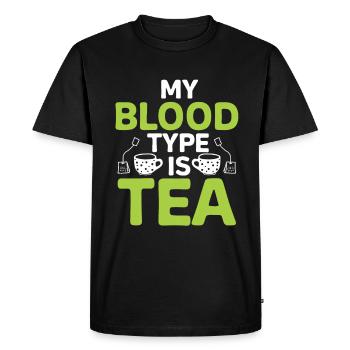 Tea Drinker Gift Cup Tea Lover - Men's Premium Organic T-Shirt - black - Front - Nico (187cm)