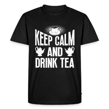 Tea Drinker Gift Cup Tea Lover - Men's Premium Organic T-Shirt - black - Front - Nico (187cm)