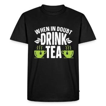 Tea Drinker Gift Cup Tea Lover - Men's Premium Organic T-Shirt - black - Front - Nico (187cm)
