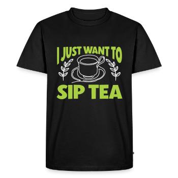 Tea Drinker Gift Cup Tea Lover - Men's Premium Organic T-Shirt - black - Front - Nico (187cm)