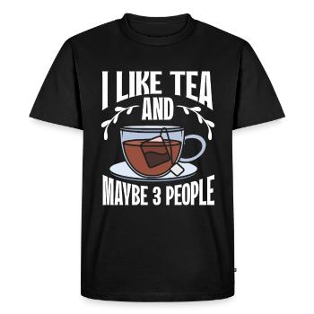 Tea Drinker Gift Cup Tea Lover - Men's Premium Organic T-Shirt - black - Front - Nico (187cm)