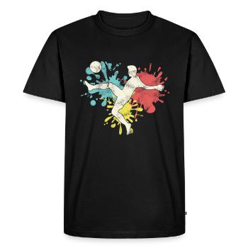 Footballeur - T-shirt Premium bio Homme - noir - Devant - Nico (187cm)