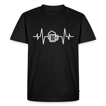 Battement de cœur de bière - T-shirt Premium bio Homme - noir - Devant - Nico (187cm)