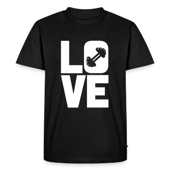 Love Gym Fitnees Musculation Haltérophilie Sports - T-shirt Premium bio Homme - noir - Devant - Nico (187cm)