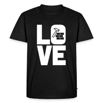 Love Mason Bricklayer - T-shirt Premium bio Homme - noir - Devant - Nico (187cm)
