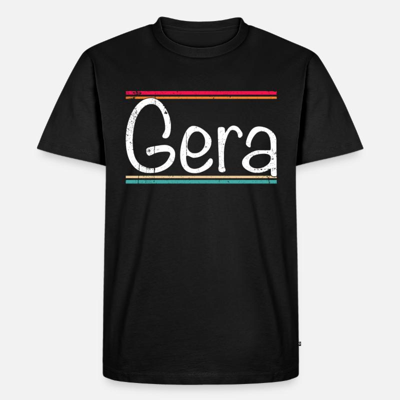Gera - Männer Premium Bio T-Shirt - Schwarz