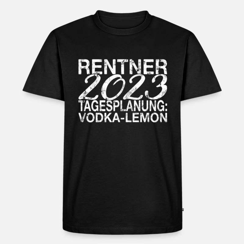 Rentner 2023 Spruch - Männer Premium Bio T-Shirt - Schwarz