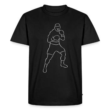 Boxer drawn - Men's Premium Organic T-Shirt - black - Front - Nico (187cm)