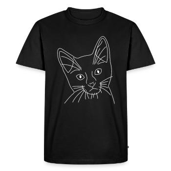 Visage de chat de chat dessiné - T-shirt Premium bio Homme - noir - Devant - Nico (187cm)