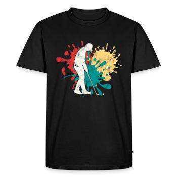 Jogging Silhouette - T-shirt Premium bio Homme - noir - Devant - Nico (187cm)