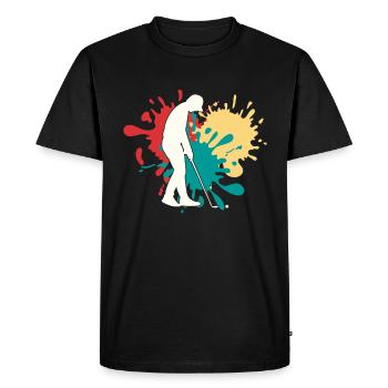 Jogging Silhouette - T-shirt Premium bio Homme - noir - Devant - Nico (187cm)