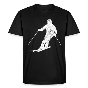 Silhouette de skieur - T-shirt Premium bio Homme - noir - Devant - Nico (187cm)