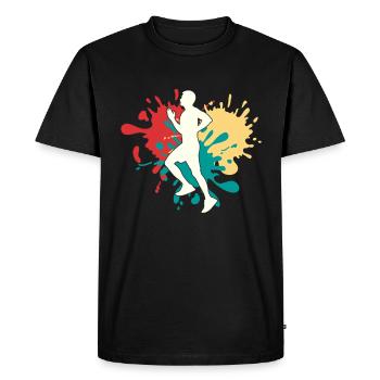 Jogging Jogger Silhouette - T-shirt Premium bio Homme - noir - Devant - Nico (187cm)