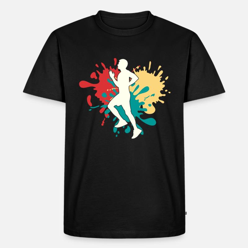 Joggen Jogger Silhouette - Männer Premium Bio T-Shirt - Schwarz