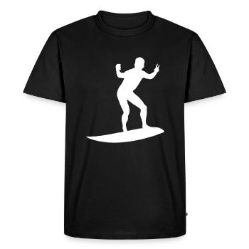 Silhouette de surfeur - T-shirt Premium bio Homme - noir - Devant - Nico (187cm)