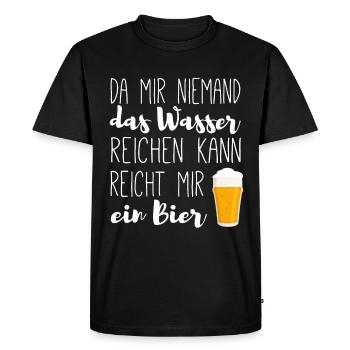 Reicht mir ein Bier - Bier Spruch - Männer Premium Bio T-Shirt - Schwarz - Vorne - Nico (187cm)
