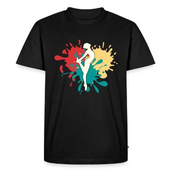 Silhouette de danseur dansant - T-shirt Premium bio Homme - noir - Devant - Nico (187cm)
