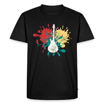 Silhouette de guitare rock - T-shirt Premium bio Homme - noir - Devant - Nico (187cm)