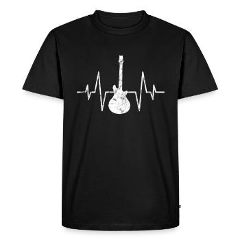 Guitare Rock Heartbeat - T-shirt Premium bio Homme - noir - Devant - Nico (187cm)