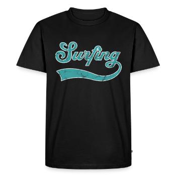 Lettrage de surf - T-shirt Premium bio Homme - noir - Devant - Nico (187cm)