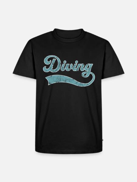 Tauchen Schriftzug - Männer Premium Bio T-Shirt - Schwarz