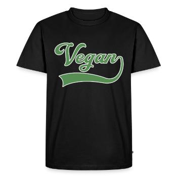 Vegan lettering - Men's Premium Organic T-Shirt - black - Front - Nico (187cm)