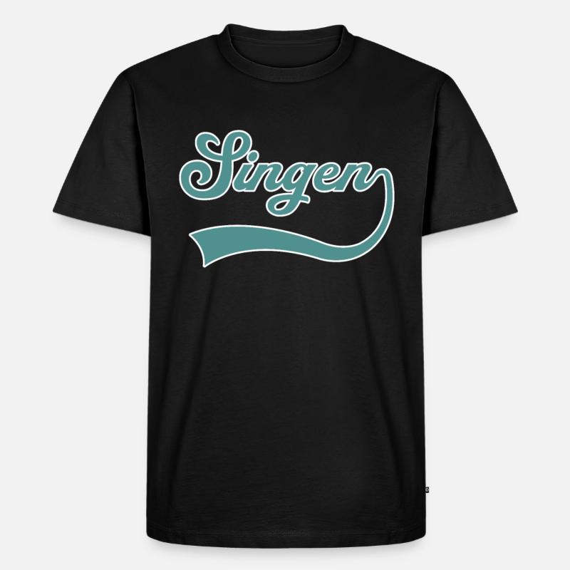 Singen Schriftzug - Männer Premium Bio T-Shirt - Schwarz