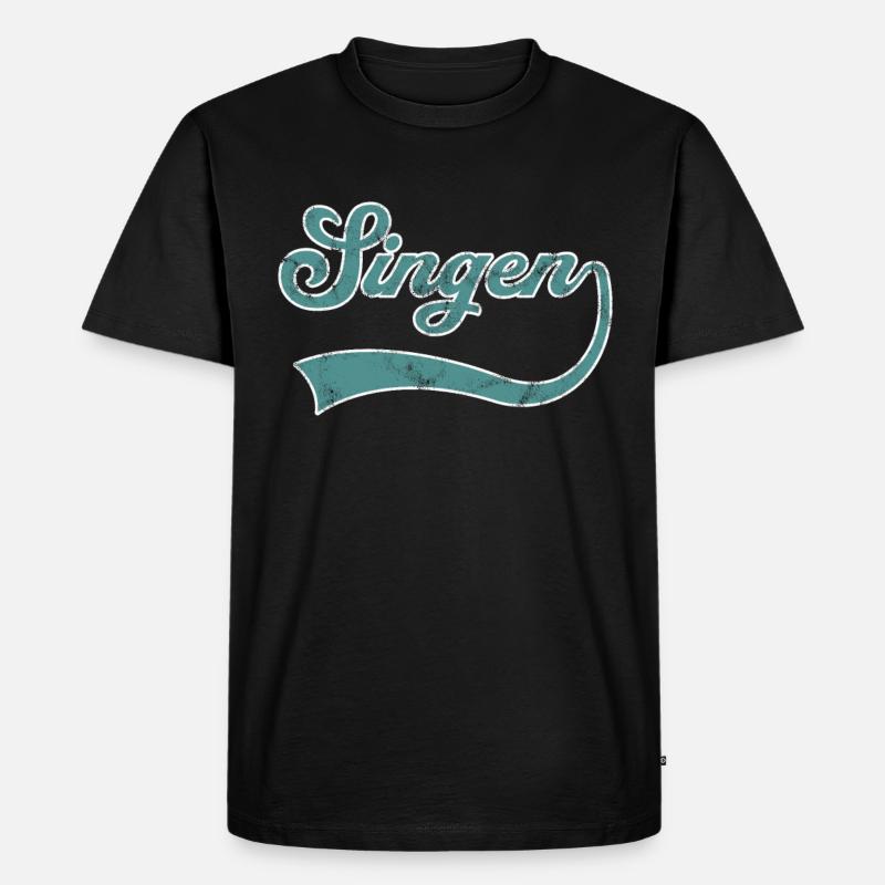 Singen Schriftzug - Männer Premium Bio T-Shirt - Schwarz
