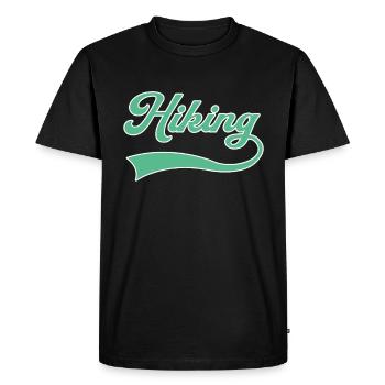 Hiking lettering - Men's Premium Organic T-Shirt - black - Front - Nico (187cm)
