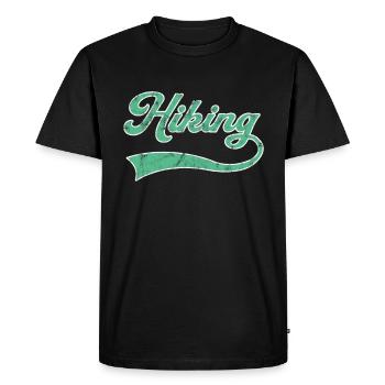 Hiking lettering - Men's Premium Organic T-Shirt - black - Front - Nico (187cm)