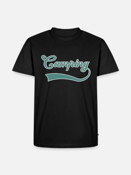 Camping lettering - Men's Premium Organic T-Shirt - black