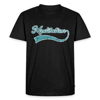 Lettrage de méditation - T-shirt Premium bio Homme - noir - Devant - Nico (187cm)