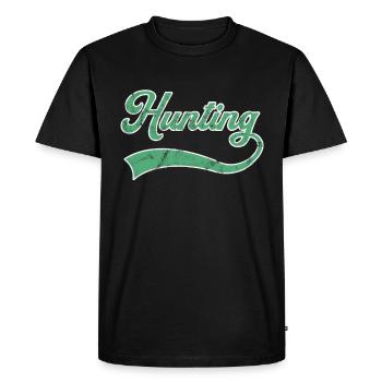 Hunting lettering - Men's Premium Organic T-Shirt - black - Front - Nico (187cm)