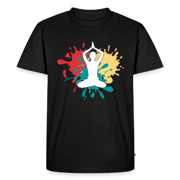 Yoga Méditation Silhouette - T-shirt Premium bio Homme - noir - Devant - Nico (187cm)