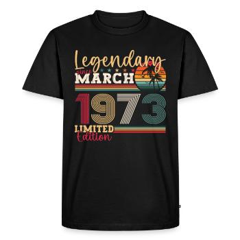 50e anniversaire Mann Awesome March né en 1973 - T-shirt Premium bio Homme - noir - Devant - Nico (187cm)