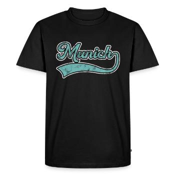 Lettrage munichois - T-shirt Premium bio Homme - noir - Devant - Nico (187cm)