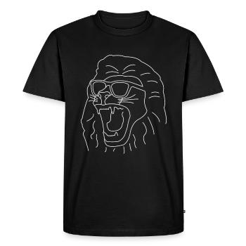 Lion party lion dessiné - T-shirt Premium bio Homme - noir - Devant - Nico (187cm)