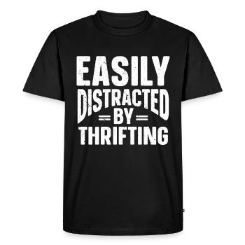 Vente à la ferme Thrifting - T-shirt Premium bio Homme - noir - Devant - Nico (187cm)
