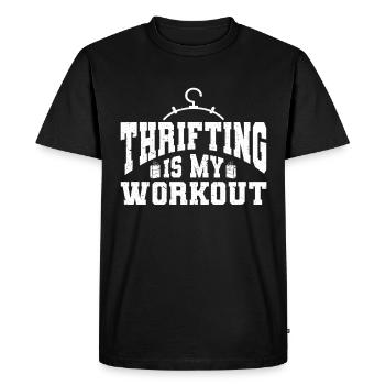 Vente à la ferme Thrifting - T-shirt Premium bio Homme - noir - Devant - Nico (187cm)