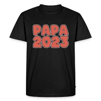 Papa 2023 - T-shirt Premium bio Homme - noir - Devant - Nico (187cm)