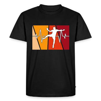 Handball Retro Heartbeat - T-shirt Premium bio Homme - noir - Devant - Nico (187cm)