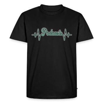 Podcast Heartbeat - Men's Premium Organic T-Shirt - black - Front - Nico (187cm)