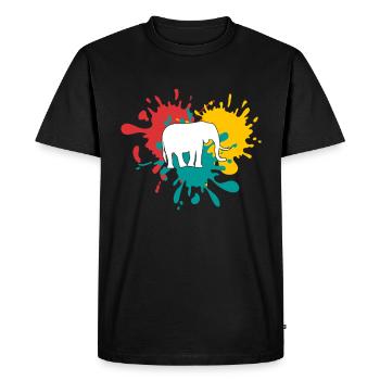 Éléphant - T-shirt Premium bio Homme - noir - Devant - Nico (187cm)