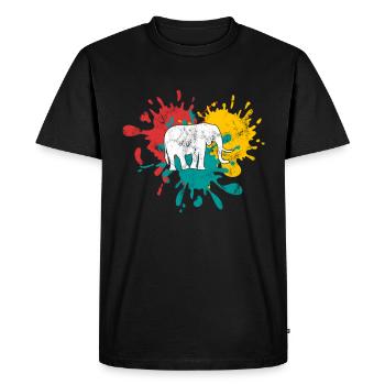 Éléphant - T-shirt Premium bio Homme - noir - Devant - Nico (187cm)